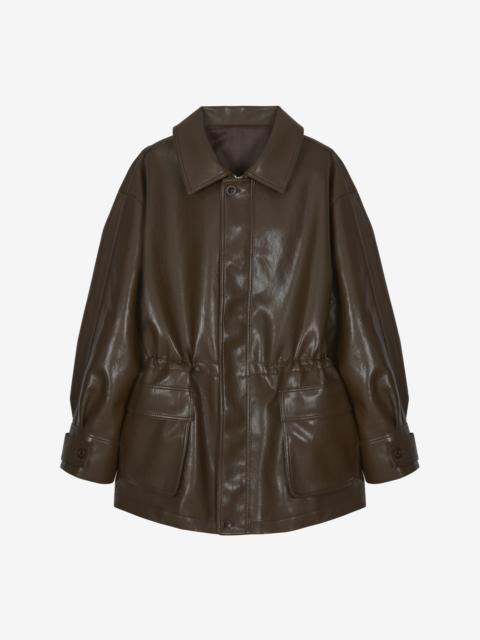 The Frankie Shop Cassel Faux Leather Jacket - Brown