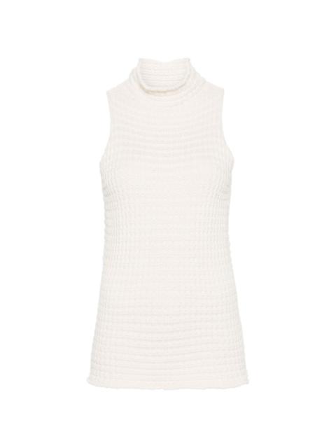 high-neck knitted top