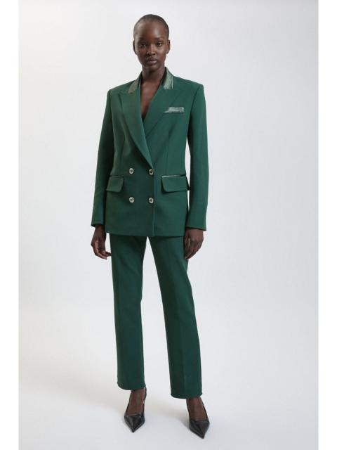 KAREN MILLEN Compact Stretch & Satin Mix Tux Kickflare Trouser