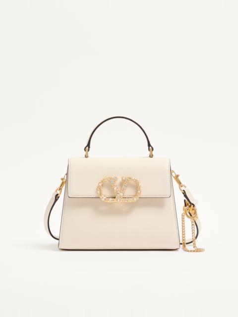 Valentino VALENTINO GARAVANI VSLING SMALL HANDBAG IN GRAINY CALFSKIN WITH JEWEL LOGO