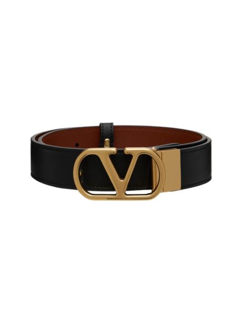 Valentino Black VLogo Signature Reversible Belt