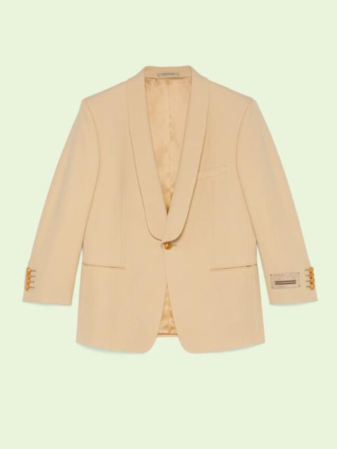 Gucci GG Cotton Viscose Formal Jacket, Size 54 It, Neutral, Ready-to-wear