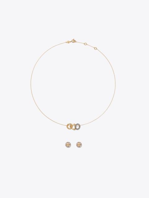 TORY BURCH Icon Pavé Necklace and Earring Set