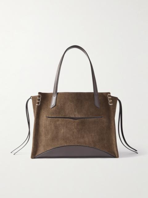 JW Anderson Loafer Cabas Tasseled Leather-trimmed Suede Shoulder Bag