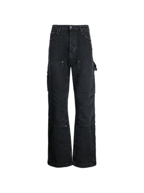 mid-rise straight-leg jeans