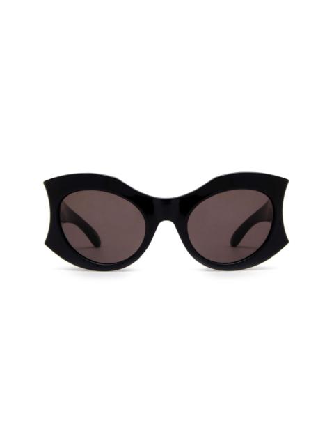 BALENCIAGA logo-plaque round-frame sunglasses