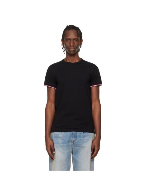 Moncler Black Tricolor-Trimmed Cotton T-shirt
