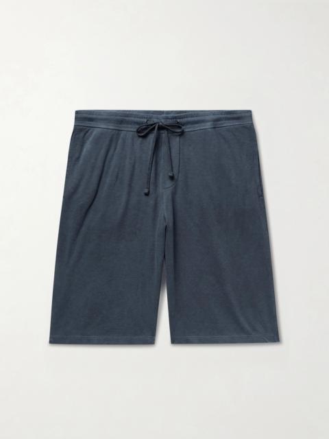 JAMES PERSE Straight-Leg Mélange Cotton-Jersey Drawstring Shorts