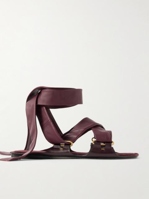 KHAITE Boden Tie-detailed Leather Sandals