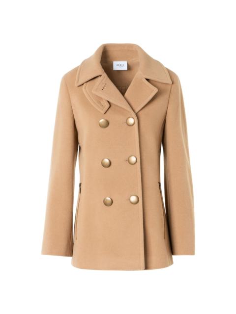 AKRIS Women's Double-Breasted Wool-Blend Pea Coat - Malt