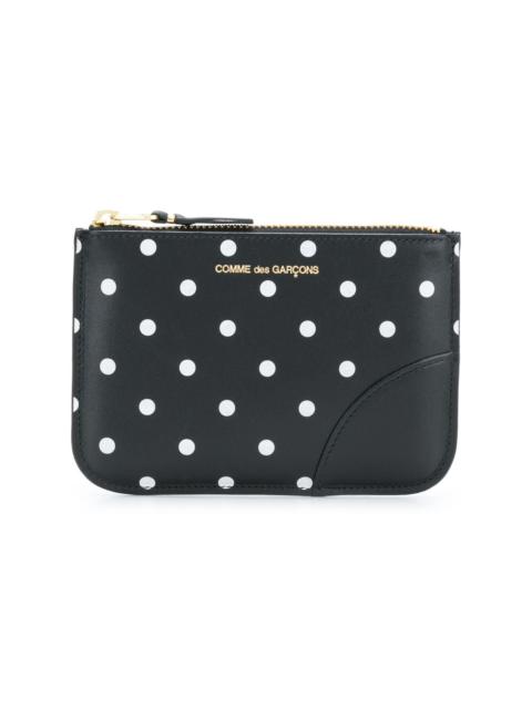 polka-dot logo pouch