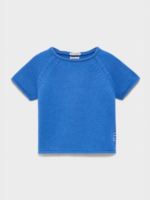 JW Anderson WOMENS KNITTED T-SHIRT IN CORNFLOWER BLUE