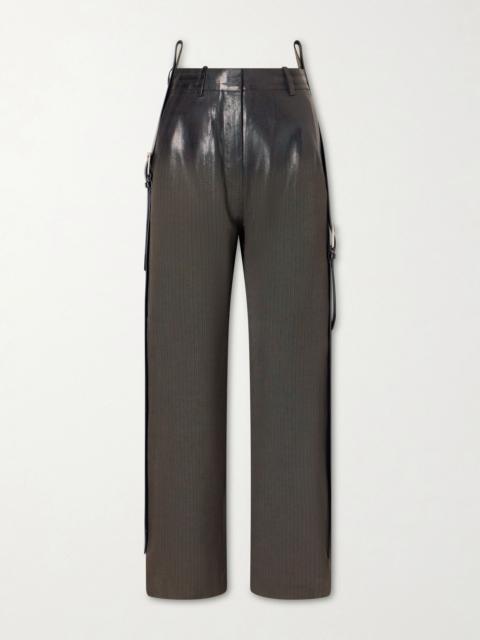 Acne Studios Puja coated herringbone degradé straight-leg pants Gray