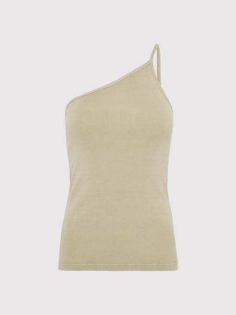 Organic Cotton One Shoulder Tank - Moss Grey