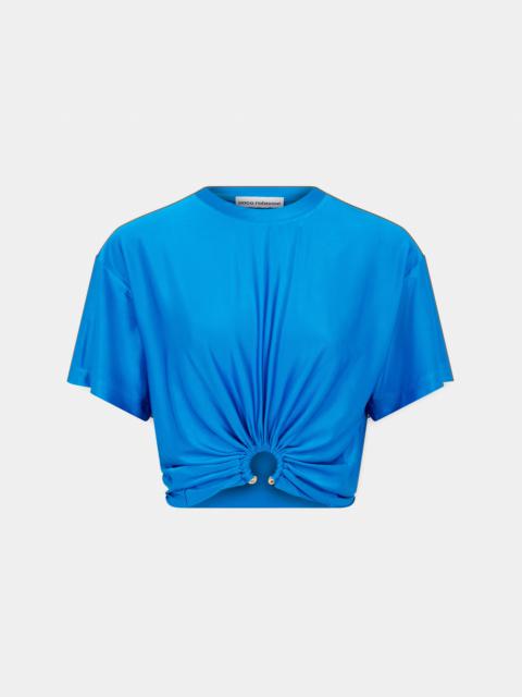 rabanne BLUE JERSEY CROP TOP