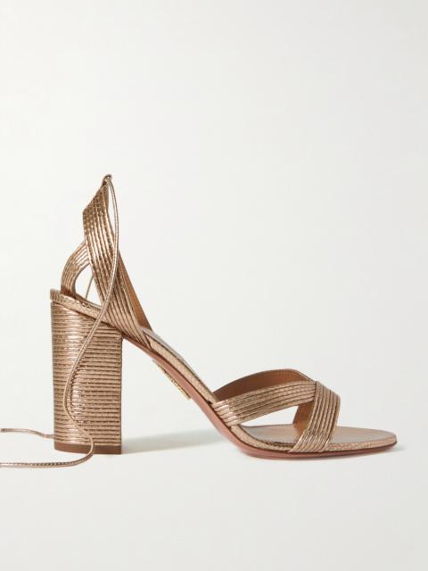 AQUAZZURA Ari 85 Metallic Leather Sandals