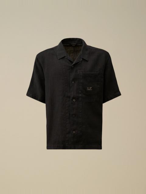 C.P. Company Linen Boxy Short Sleeve Button Shirt