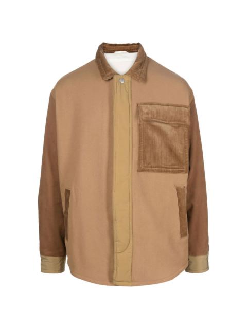 corduroy-detail shirt jacket