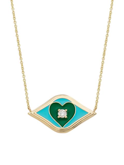 SYDNEY EVAN Women's 14K Yellow Gold, Enamel, & Diamond Evil-Eye Pendant Necklace