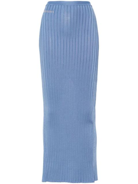 Marni jacquard-logo ribbed maxi skirt
