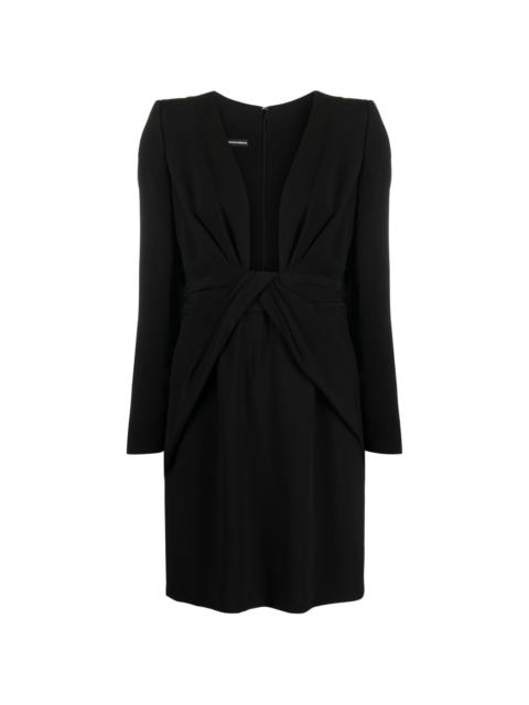 EMPORIO ARMANI long-sleeved draped dress