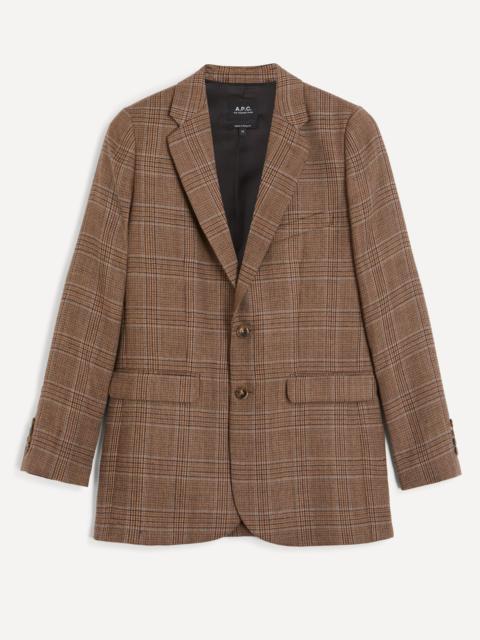 A.P.C. Brown Check Wool Jacket