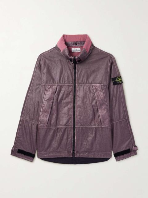 Stone Island Logo-Appliquéd Garment-Dyed Lino Gommato Jacket
