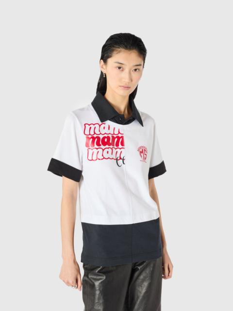 Marine Serre Upcycled jersey ss polo t-shirt