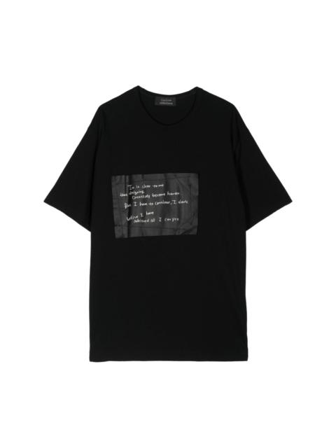 Yohji Yamamoto patch-appliquÃ© cotton T-shirt