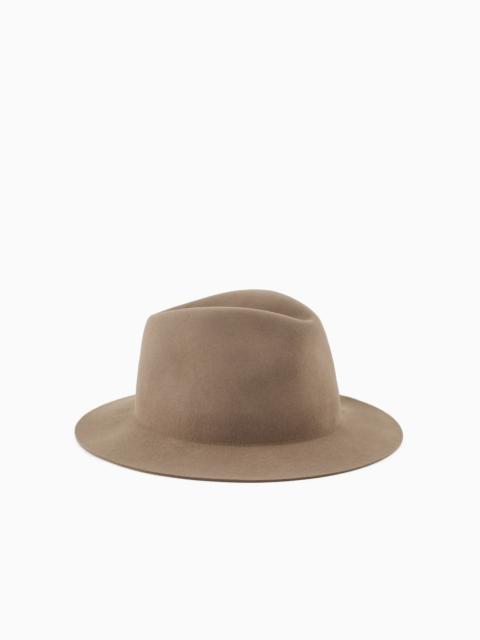 GIORGIO ARMANI Wide-brimmed, rabbit-fur hat