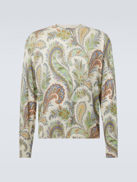 Etro Paisley silk and cashmere sweater