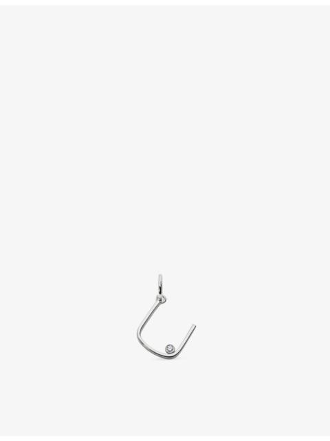 MONICA VINADER Solitaire Diamond Initial U Sterling-Silver And 0.035ct Lab-Grown Diamond Pendant