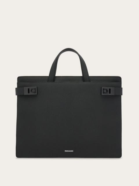 FERRAGAMO Briefcase with Gancini buckles