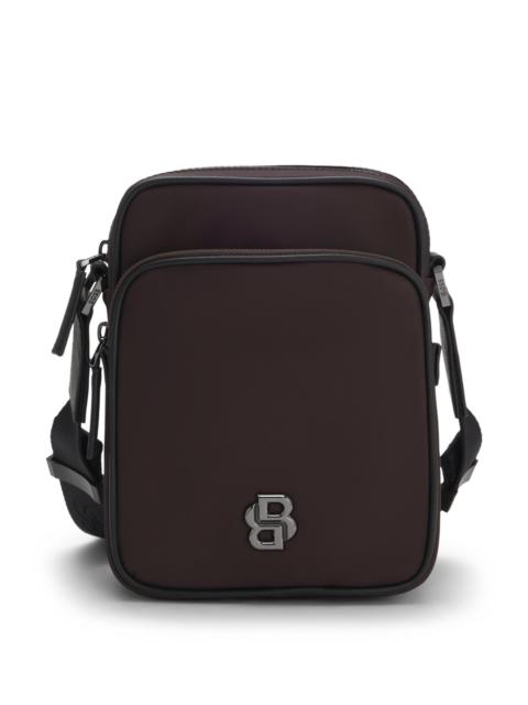 BOSS TWILL REPORTER BAG WITH DOUBLE B MONOGRAM