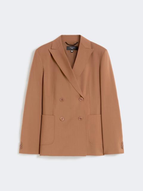 WEEKEND Max Mara Double-breasted stretch wool blazer - TOBACCO