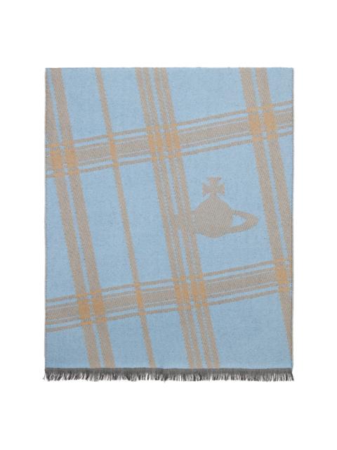 Vivienne Westwood Blue & Beige Wool Scarf