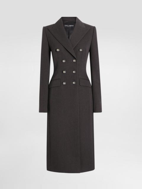 Dolce & Gabbana Double-breasted wool coat with DG-branded buttons