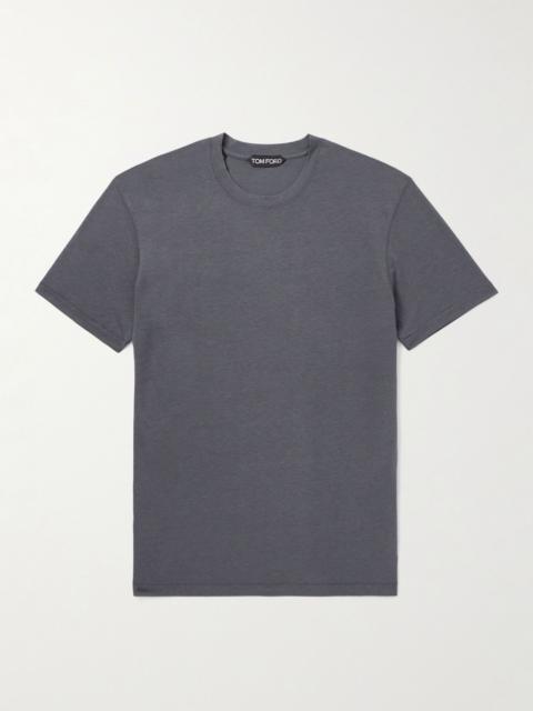 TOM FORD Lyocell and Cotton-Blend Jersey T-Shirt Navy
