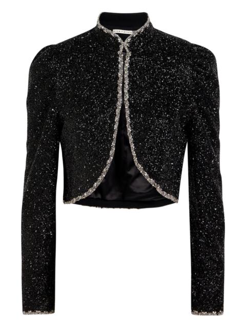 Alice + Olivia sequin-embellished cropped jacket