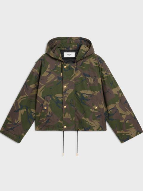CELINE CROPPED PARKA IN CAMOUFLAGE COTTON