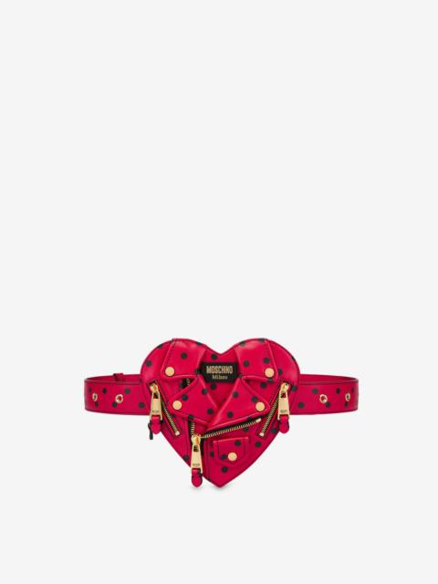 Moschino ALL-OVER POLKA DOTS HEART BIKER BELT BAG