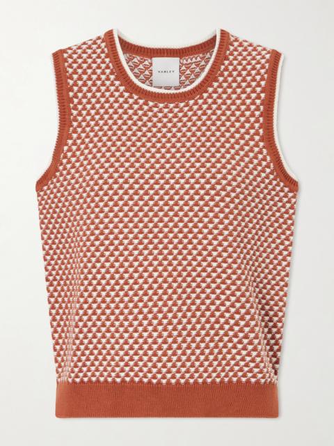 VARLEY Jenson Two-tone Knitted Cotton Vest