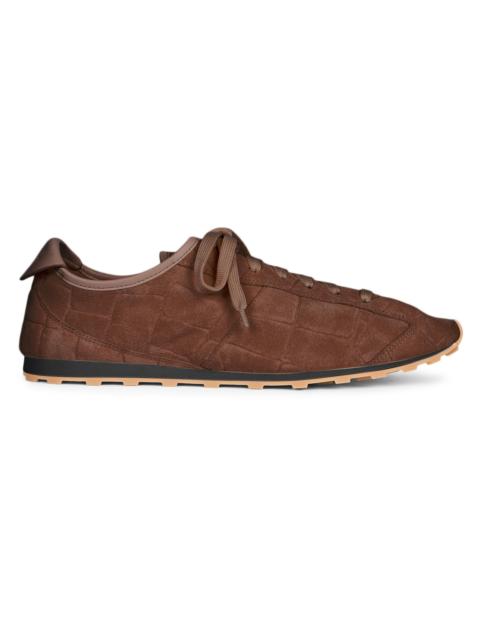 JACQUEMUS Men's Tennis Leather Low-Top Shoes - Dark Brown