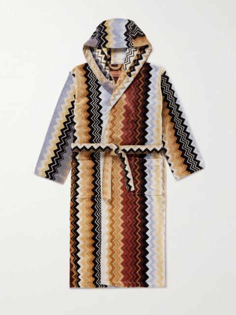 Missoni Giacomo Striped Cotton-Terry Hooded Robe