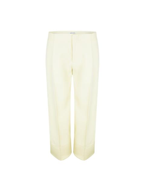 CURVED SHAPE DOUBLE WOOL TROUSERS
