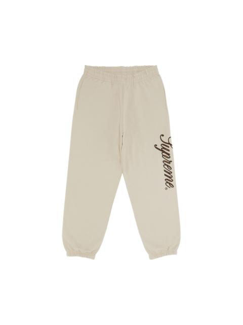 Supreme Supreme Embroidered Script Sweatpant 'Stone'