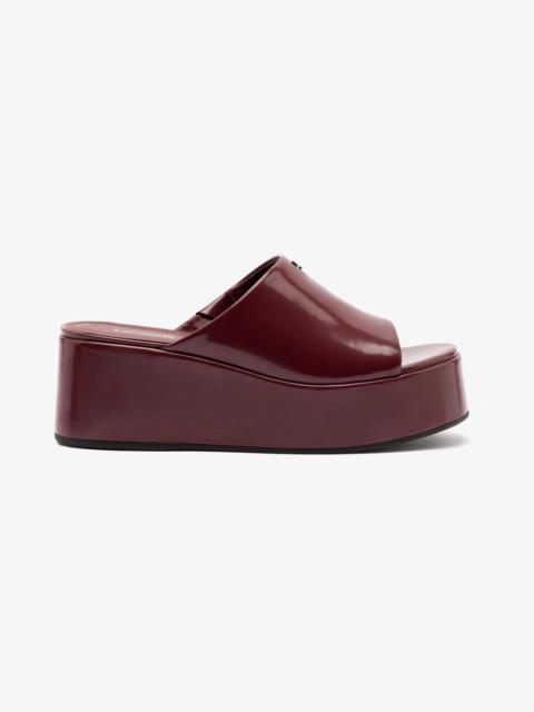 Larroudé Charli Box Mule In Burgundy Leather
