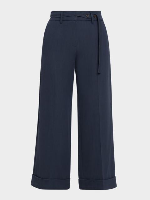Brunello Cucinelli Fluid Wool Cuffed Pants