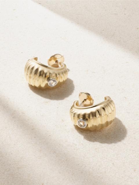 Yvonne Léon 9-karat Gold Topaz Hoop Earrings