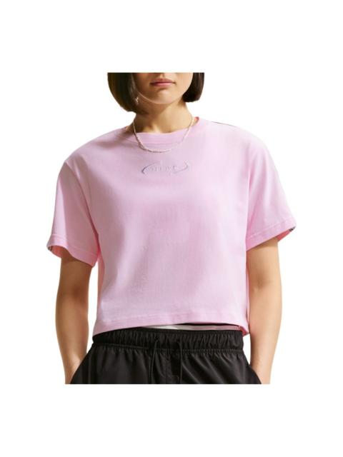 Nike (WMNS) Nike Sportswear Classic Loose-Fit Cropped T-shirt 'Pink Foam' IR7870-663